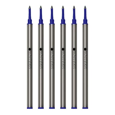 Monteverde Rollerball Pen Refill, Medium Point, Blue Ink, 6 Pack (W233BU)