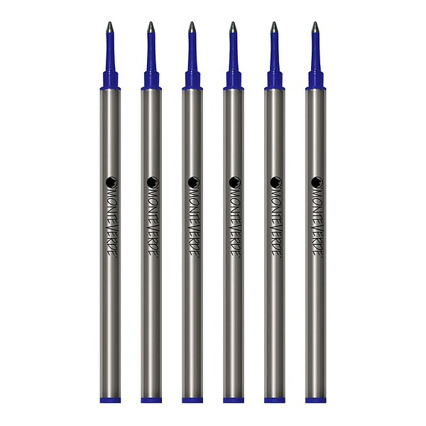 Monteverde® Rollerball Refill For Waterman Rollerball Pens, Medium Point, Blue Ink, 6/Pack (W233BU)