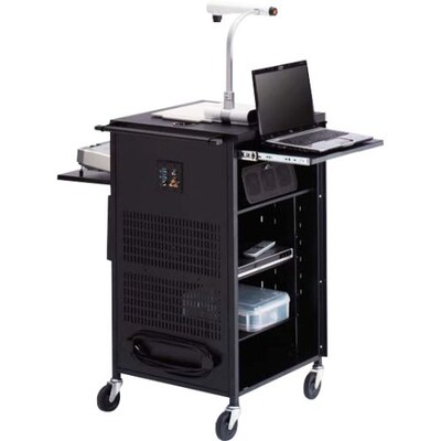 Bretford® TCP23Basics PAL Multimedia Presentation AV Cart For Data Projector; Document Camera, Black