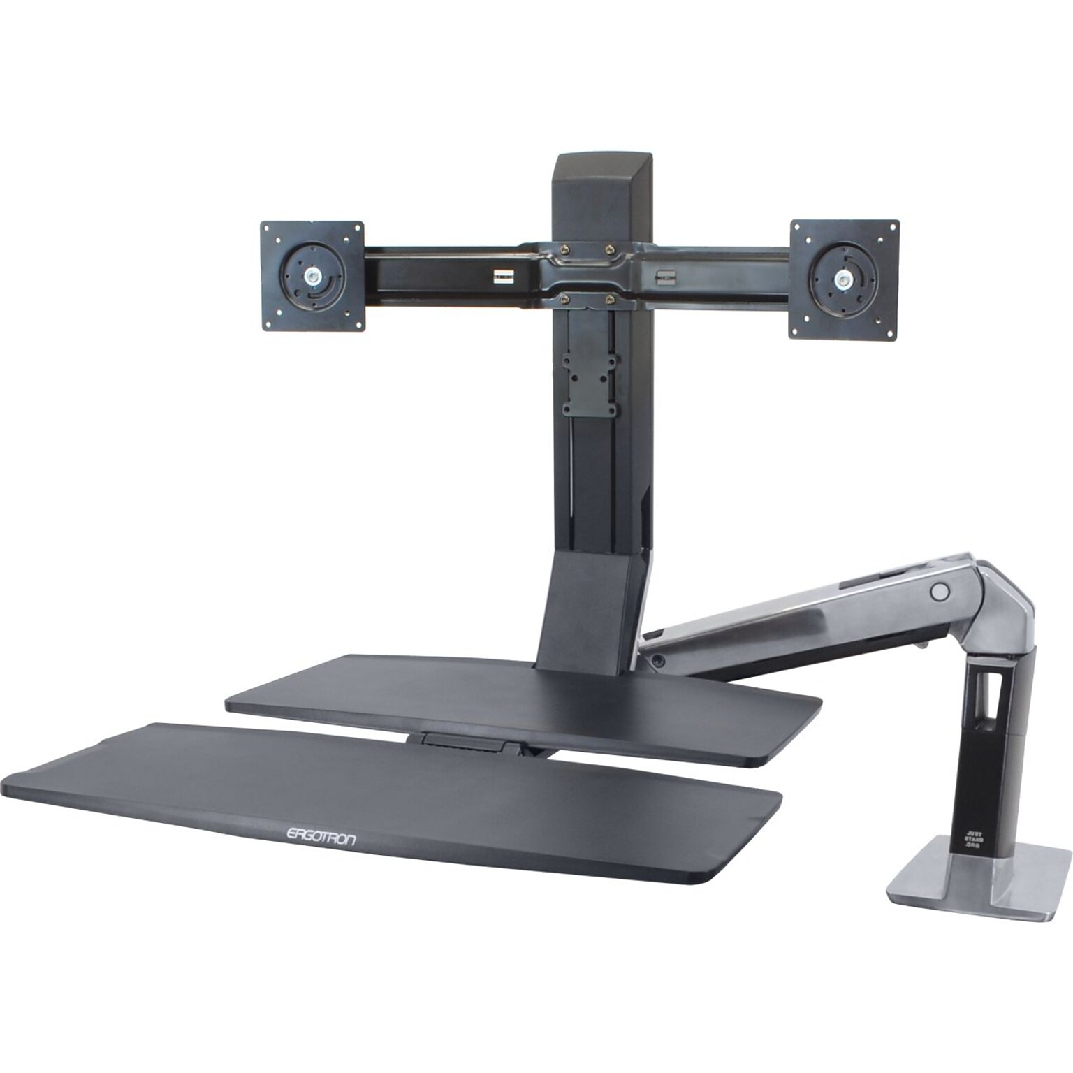 Ergotron® WorkFit-A Dual Monitor Stand With Worksurface+ For 22 Monitor