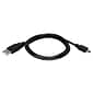 QVS® 15' Mini-B Sync and Charger High Speed Cable; Black