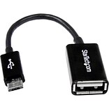 Startech 5 Micro USB to USB OTG Host Adapter; Black