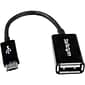 Startech 5" Micro USB to USB OTG Host Adapter; Black