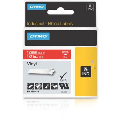Dymo® Color Coded Label Tape; 0.47(W) x 18.04(L), Red