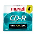 Maxell® 700MB CD-R; Slim Jewel Case; 5/Pack, 5/Pack