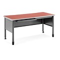 OFM Mesa Series Steel Training Table and Desk with Pencil Drawers, 27.75 x 55.25, Cherry, (66140-CHY)