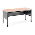 OFM Mesa Series Steel Training Table and Desk with Pencil Drawers, 27.75 x 55.25, Maple, (66140-MPL)