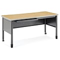 OFM Mesa Series Steel Training Table and Desk with Pencil Drawers, 27.75 x 59, Oak, (66150-OAK)
