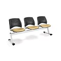 OFM Star Series Fabric 3 Seat Beam Seating, Golden Flax