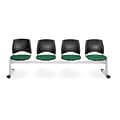 OFM Star Series Fabric 4 Seat Beam Seating, Forest Green