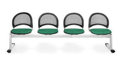 OFM Moon Series Fabric 4 Seat Beam Seating, Shamrock Green