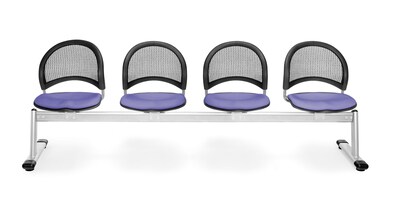 OFM Moon Series Fabric 4 Seat Beam Seating, Lavender
