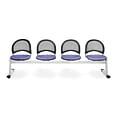 OFM Moon Series Fabric 4 Seat Beam Seating, Lavender