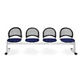 OFM Moon Series Fabric 4 Seat Beam Seating, Navy
