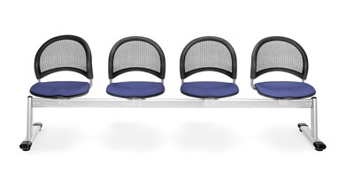 OFM Moon Series Fabric 4 Seat Beam Seating, Colonial Blue