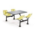 OFM 30 W x 48 L Stainless Steel Group/Cluster Table And Chair, Yellow