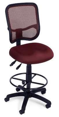 OFM Mesh Comfort Series Fabric Ergonomic Task Stool, Wine