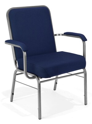 OFM Comfort Class Series Fabric Big And Tall Stack Chair, Navy