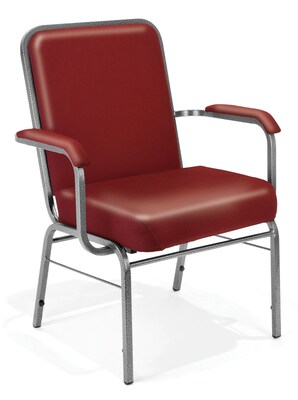 OFM Comfort Class Series Vinyl Big And Tall Stack Chair, Wine, 4/Pk (845123053096)