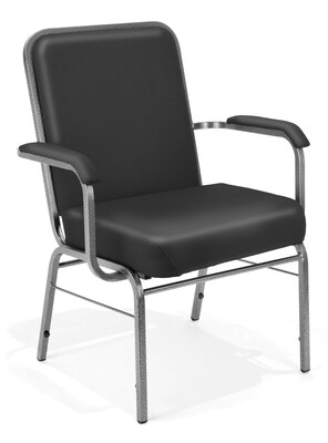 OFM Comfort Class Series Vinyl Big And Tall Stack Chair, Black