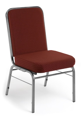 OFM Comfort Class Series Fabric Stack Chair, Wine Pinpoint, 4/Pack