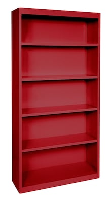 Sandusky® Elite 72H x 46W x 18D Steel Fully Adjustable Bookcase, Red
