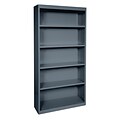 Sandusky® Elite 72H x 34W x 12D Steel Fully Adjustable Bookcase, Charcoal