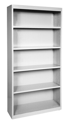 Sandusky® Elite 72"H x 46"W x 18"D Steel Fully Adjustable Bookcase, Dove Gray