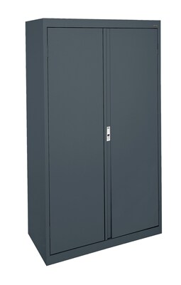 Sandusky® System Series 64H x 36W x 18D Steel Double Door Storage Cabinet, Charcoal