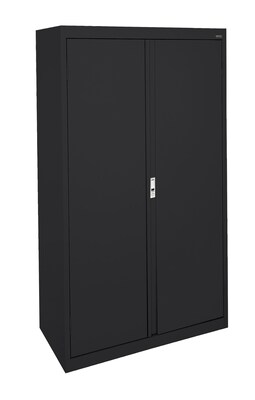 Sandusky® System Series 64H x 30W x 18D Steel Double Door Storage Cabinet, Black