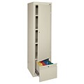 Sandusky® System Series 64H x 17W x 18D Steel Single Door Storage Cabinet, Putty