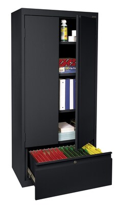 Sandusky® System Series 64H x 30W x 18D Steel Storage Cabinet, Black
