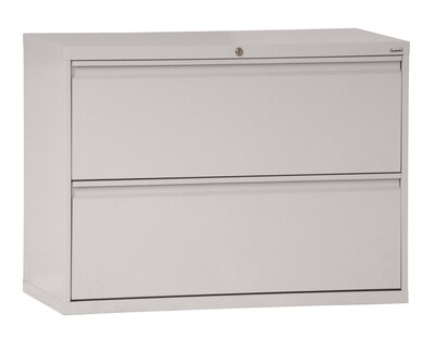 Sandusky® 800 Series 28 3/8H x 42W x 19 1/4D Steel Full Pull Lateral File, 2 Drawer, Dove Gray