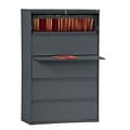 Sandusky® 800 Series 5-Drawer Steel Full Pull Lateral File Cabinet, Charcoal, Lttr/Lgl (LF8F425-02)