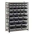 Sandusky® 57H x 42W x 16D Steel 36 Storage Bin Shelving Unit, Black