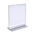 Azar® Vertical/Horizontal Double Foot Acrylic Sign Holder, 11 x 8 1/2, Clear, 10/Pack