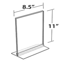 Azar® Vertical/Horizontal Double Foot Acrylic Sign Holder, 11 x 8 1/2, Clear, 10/Pack
