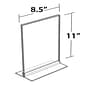Azar® Vertical/Horizontal Double Foot Acrylic Sign Holder, 11" x 8 1/2", Clear, 10/Pack