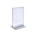 Azar Displays Clear Acrylic Double Sided Sign Holder 5.5 x 8.5 Vertical/Horizontal with T Strip, 1