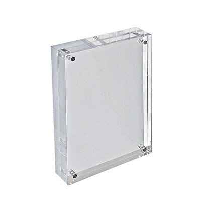 Azar Displays Clear Acrylic Magnetic Photo Frame Block 8.5 x 5.5 Vertical/Horizontal (104435)