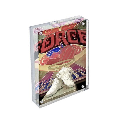 Azar Displays Clear Acrylic Magnetic Photo Frame Block 8.5 x 5.5 Vertical/Horizontal (104435)