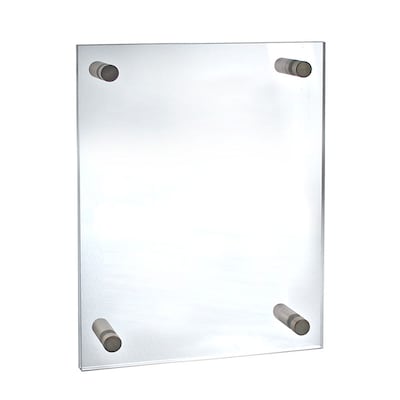 Azar Displays Floating Acrylic Wall Frame with Silver Stand Off Caps: 11x17 Graphic Size,Overall F