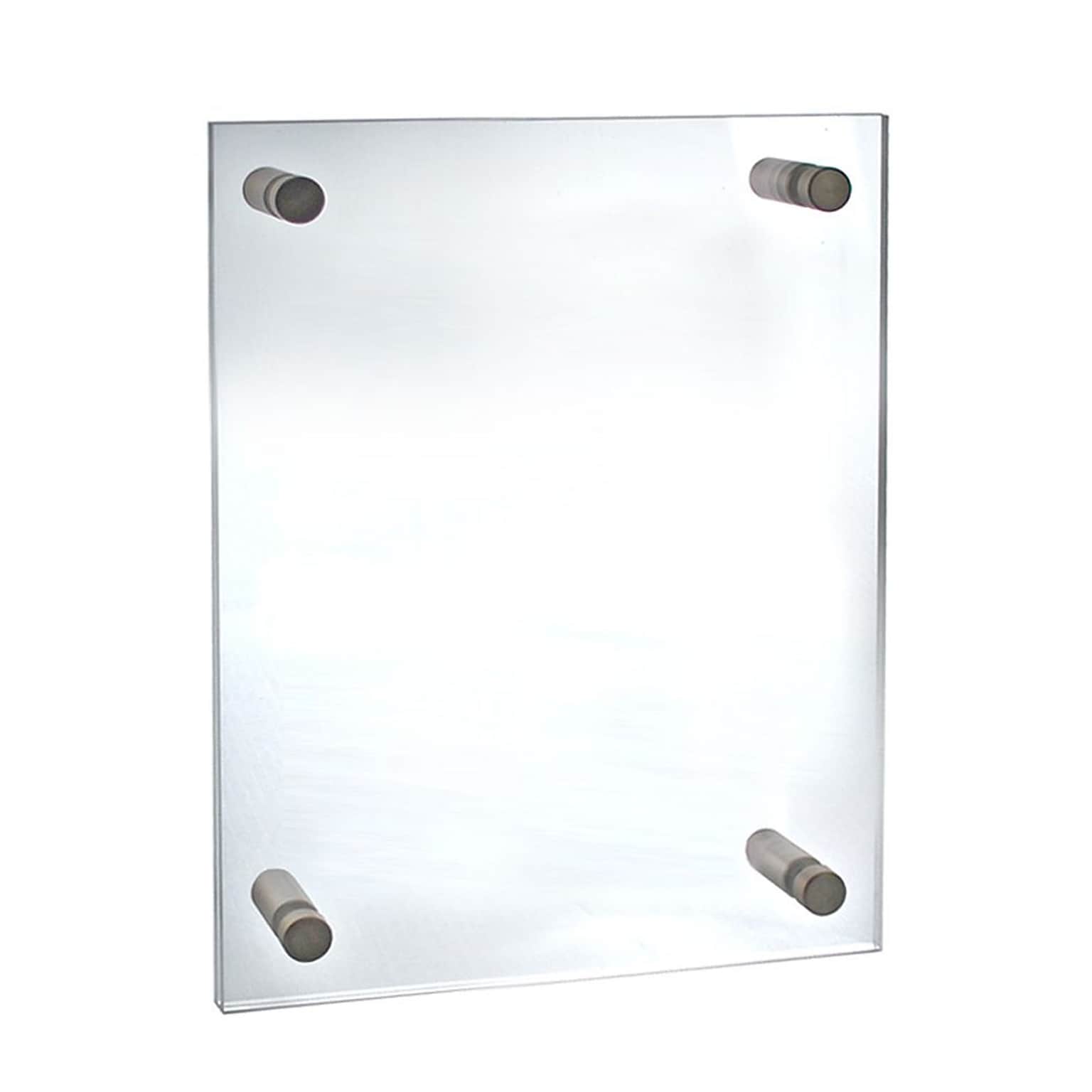 Azar Displays Floating Acrylic Wall Frame, 11x17, Silver (105508)