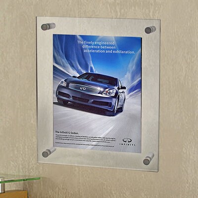 Azar Displays Floating Acrylic Wall Frame, 11"x17", Silver (105508)