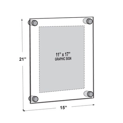 Azar Sign Holder, 11" x 17", Silver (105508)
