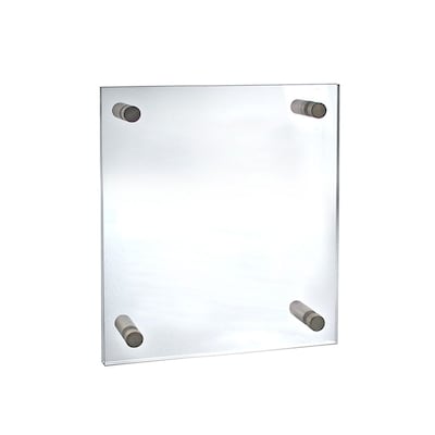 Azar Displays Floating Acrylic Wall Frame with Silver Stand Off Caps: 11x14 Graphic Size, Overall