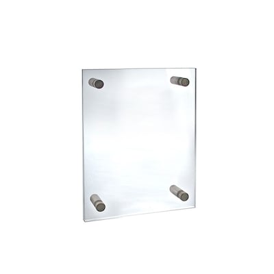 Azar Displays Floating Acrylic Wall Frame with Silver Stand Off Caps: 8.5x11 Graphic Size,Overall