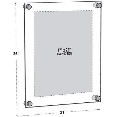 Azar Sign Holder, 17" x 22", Silver (105528)