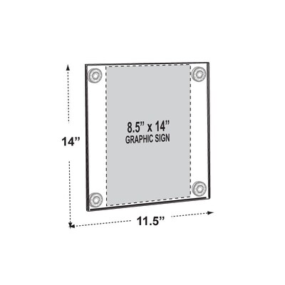 Azar® 14" x 8 1/2" Acrylic Sign Holder With Suction Cups, Clear, 2/Pk