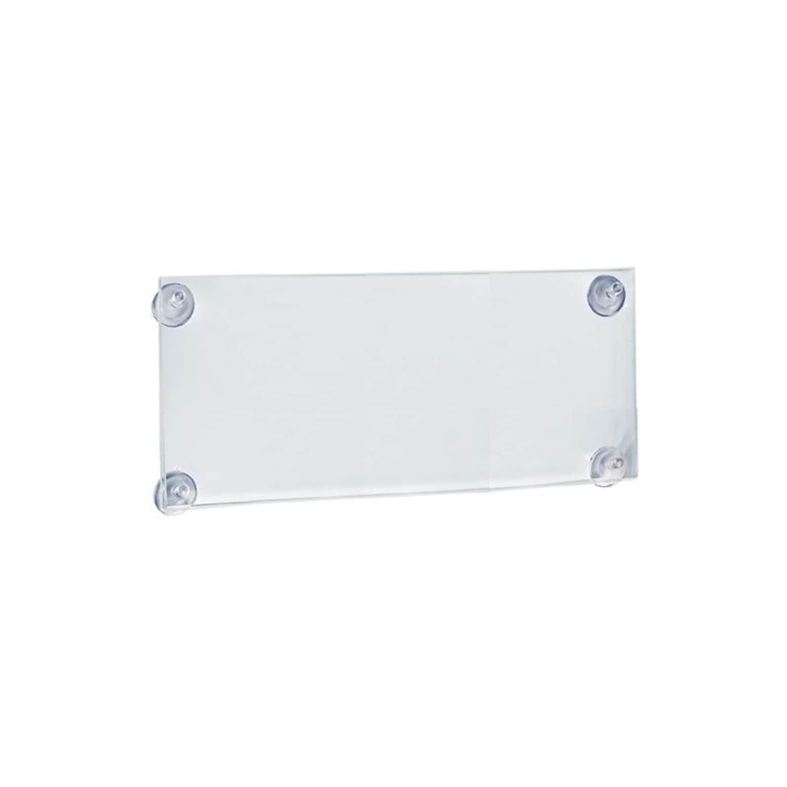 Azar® 8 1/2 x 14 Acrylic Sign Holder With Suction Cups, Clear, 2/Pk